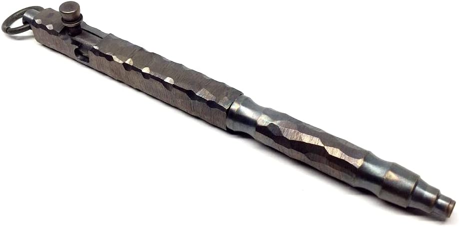 EDC Bolt Action Pen Solid Brass Handmade Stone Pattern, Metal Tactical Pen for Men Gift, Outdoor Writing Tool Pocket Pen