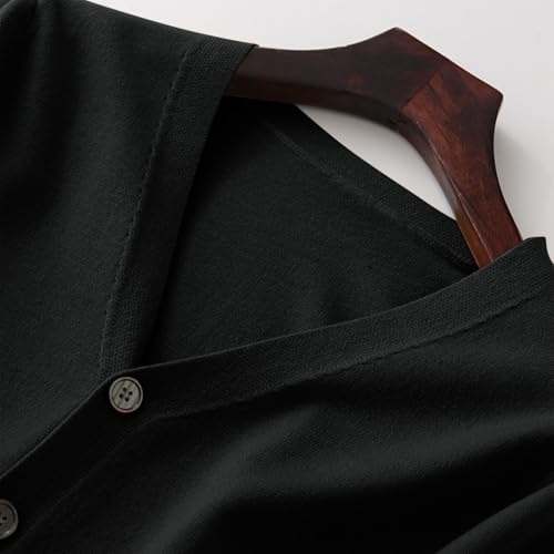 V Neck Sweater for Men Long Sleeve Button Down Cardigans Casual Solid Basic Relaxed Fit Fall Winter Sweaters3