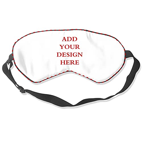 Custom 100% Silk Sleep Mask Eye Mask, Add Your Own Personalized Text Image Soft Eyeshade Blindfold with Adjustable Strap for Sleeping Travel Work Naps Blocks Light