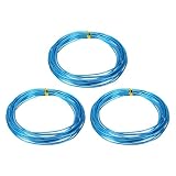 QUARKZMAN 3 Rollen Bonsaidraht 1.5mm Jede Rolle 16.4ft (5m) Eloxierter Aluminium Bonsaidraht Für Gartenarbeit Baumzweig Fixierung DIY Basteln Blau