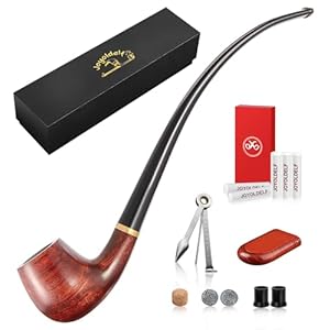 Joyoldelf Tobacco Pipe Smoking Pipe Rosewood Exquisite Handcrafted Churchwarden Tobacco Pipe – Complete Starter Set