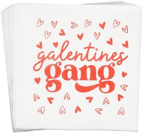 Aisosiks Galentines Gang Napkins, Happy Galentine’s Day Decoratio...