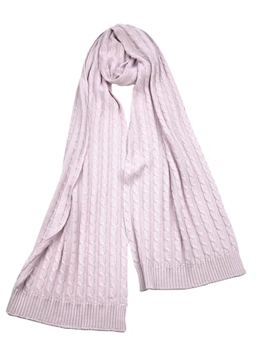 Luxury Cable Knit Scarf, Silk & Cashmere, 12.3‘’W x 78.7‘’L Vintage Fashion Scaeves 2ply