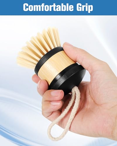 Image of Dish Brush, Palm Brush Dish Scrubber with Comfortable Grip for Dishes Kitchen Sink Scrubbing, 2Pcs