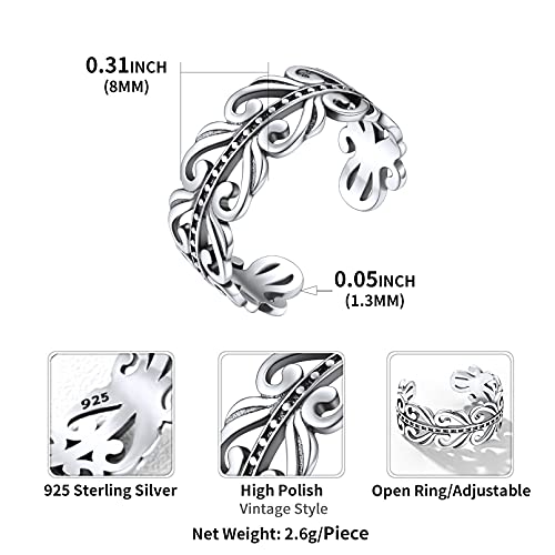 Chicsilver 925 Sterling Silver Ring 8Mm Irish Celtic Knot Ring Eternity Wedding Band For Women Adjustable #TOP3