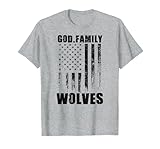 Timberland Wolves God. Family. Vintage USA Flag T-Shirt, Men, Heather Grey, 4X-Large