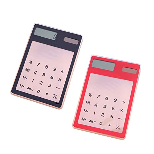 ARTIBETTER Portable Solar Energy Calculator Basic Accounting Mini Touch Calculator in Pink for Students