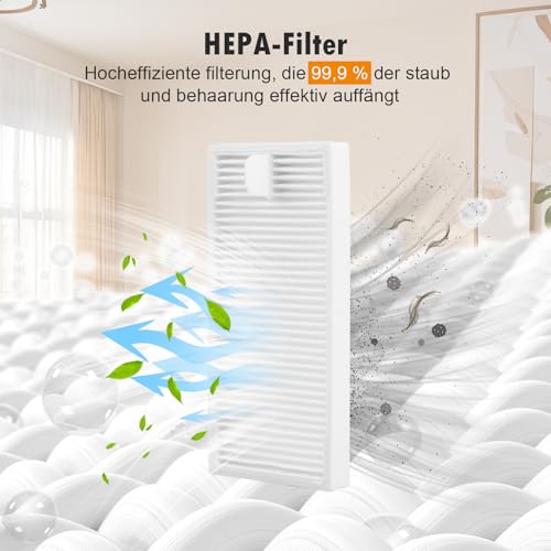 18 Stück Zubehörset für Eureka J12 Ultra Saugroboter mit 1 Hauptbürste 4 Wischtücher 4 HEPA Filter 4 Staubbeutel 4 Seitenbürsten 1 Reinigungsbürste
