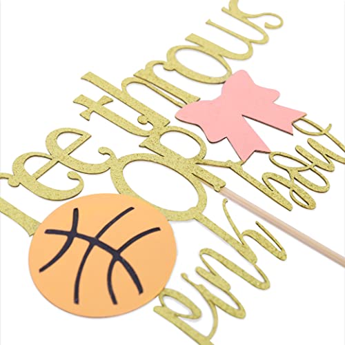 Free Throws Or Pink Bows Cake Topper - Gender Reveal Decor For Basketball Or Pink Bows,He Or She /Boy Or Girl Cake Topper For Party Decorations, Unique Baby Shower Ideas #TOP6