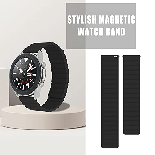 Sinjonden Compatible With Samsung Galaxy Watch 3 45Mm Bands/Galaxy Watch 46Mm/Gear S3 Frontier/Classic Smartwatch, 22Mm Durable Silicone Band With Strong Magnetic Closure (Black) #TOP4