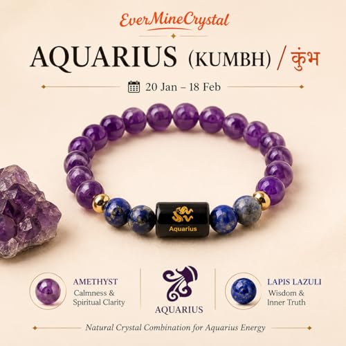 Image of Zodiac Crystal Bracelet with Raw Selenite Plate for Men & Women | Aries, Taurus, Gemini, Cancer, Leo, Virgo, Libra, Scorpio, Sagittarius, Capricorn, Aquarius & Pisces Rashi Bracelet | Astrology Healing Crystal Gift