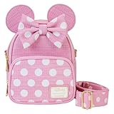 Loungefly Disney Minnie Mouse Mini Mochila y Bolso Bandolera Convertible, Rosa
