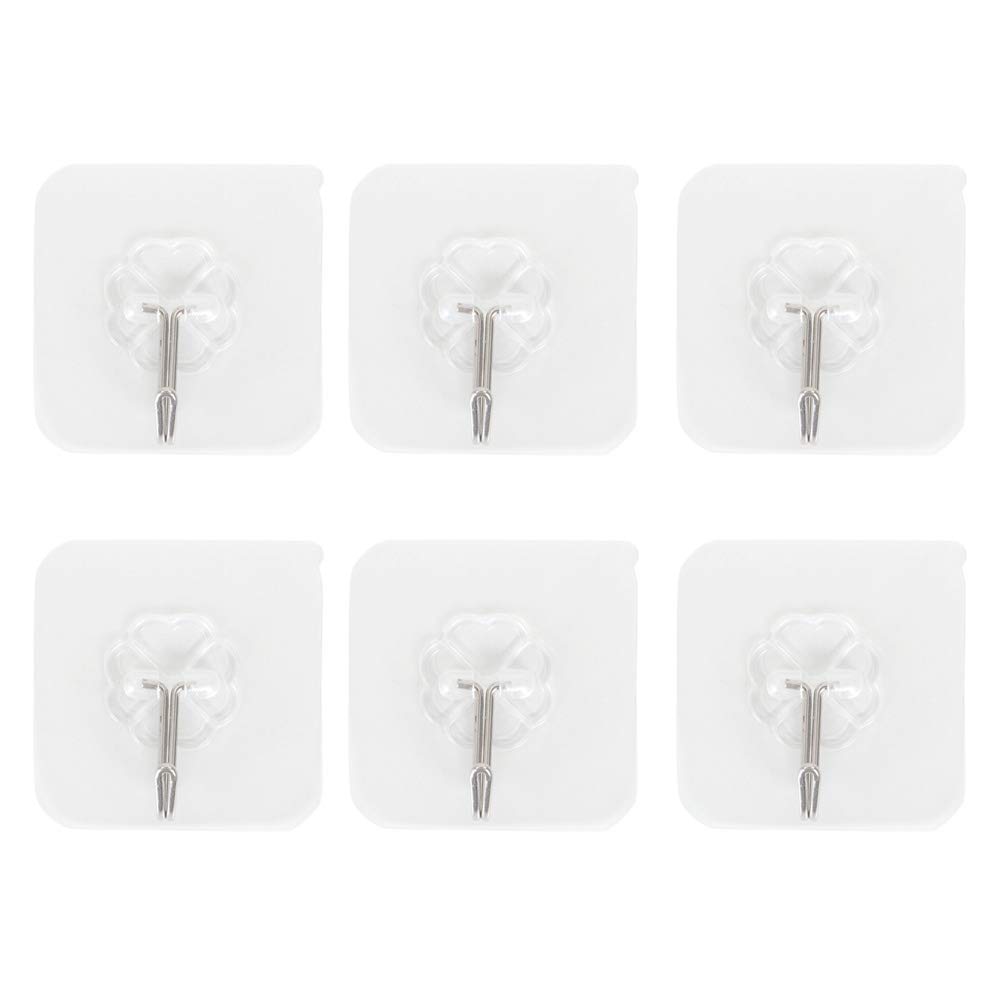 HOKIPO ® Magic Sticker Series Adhesive Hooks for Heavy Items (Model - AR3474*6, Transparent, Load Capacity 5 kg) - Pack of 6-image-43
