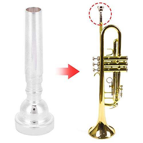 Lazmin112 Professional Trumpet Mouthpieces, Silver Plated Trumpet Mouthpiece Practice Trumpet Mouthpiece Musical Instruments Accessory(Silver) #TOP4