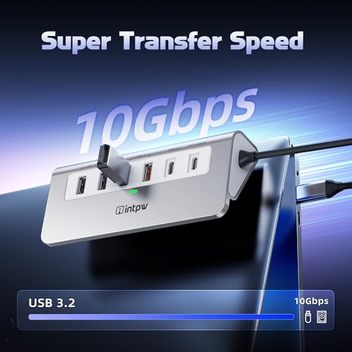 P9 PRO USB C Hub 10Gbps, 9-in-1 USB C Hub Multiport Adapter with 4K HDMI, PD100W, Type-C&USB A 3.2, SD/TF Card Reader, Aluminum USB Hub for Laptop, PC, iPhone 15/16/17, MacBook, iPad by intpw - Image 5