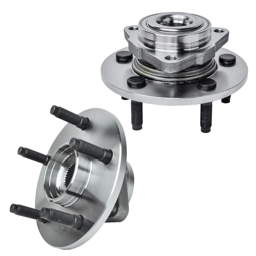 Detroit Axle - 2 Front Wheel Bearing Hubs for 2002-2008 Dodge Ram 1500 [5 Lug] 2003 2004 2005 2006 2007 Wheel Bearing Hubs Assembly Set Replacement, Pair Hubs