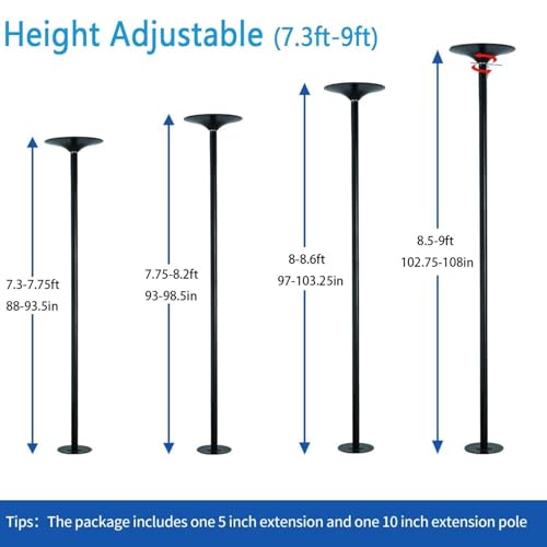 image for Generic 45mm Spinnings & Static Dance Pole, Premium Heavy Duty Steel P