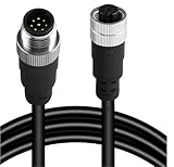 Solnique M12 8-Pin Male to Female Connector Cable – Industrial Waterproof Sensor Extension Wire, A-Coded Safe Signal Cord for Automation, Robotics, Machinery