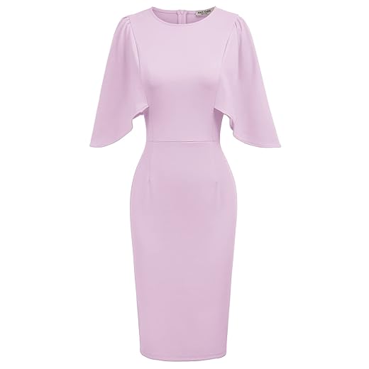 Women's Official Crew Neck Chic Business Sheath Dress S Black