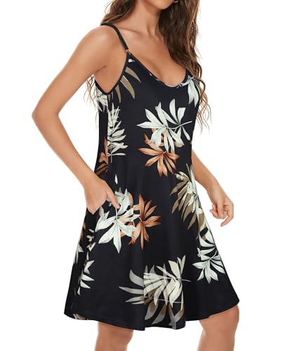 Image of JOELLYUS Womens Spaghetti Strap Dress Summer Dresses Beach Cover Ups Casual Sundresses with Pockets 2026
