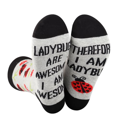 AATOP Lot de 2 paires de chaussettes amusantes en forme de coccinelle - Cadeau inspiré des coccinelles - Cadeau porte-bonheur - Cadeau pour les amoureux de la nature, Coccinelles 2S, Taille unique – vue 4