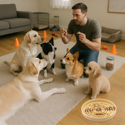 Anti Schling Napf Hund Antischlingnapf Hunde für Katzen Welpen Silikon Hundenapf Langsame Fütterung Anti Schling Napf Katze Slow Feeder Dog Bowl für Hunde und Katzen Aller Größen