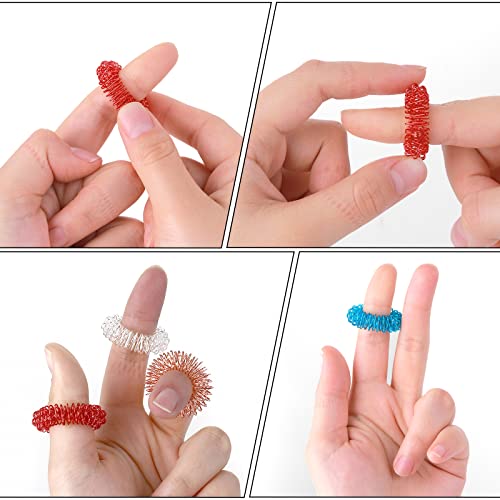 Aster 8 Pieces Spiky Sensory Finger Rings Acupressure Ring Set Great Spikey Fidget Ring For Silent Stress Reducer And Massager Improves Blood Circulation #TOP1