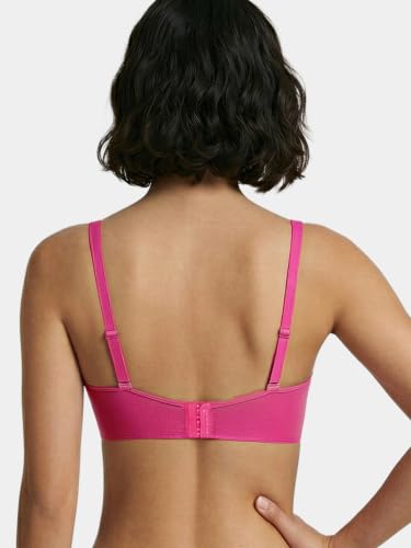 Image of Enamor Bamboo Cotton IB25, Women's Lace Plunge Bra - 3X Softer, 4X More Absorbent, Antimicrobial, Padded, Wirefree, High Coverage