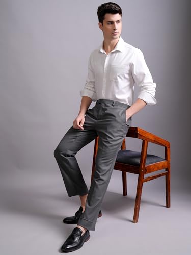 Image of Highlander Men's Slim Fit Formal Shirt | Solid Formal Shirt for Men | Comfortable Fabric | Stylish Design for Everyday Use & Office Wear