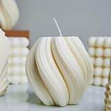 LUXANNA Large Decorative Scented Spiral Twirl Candle (White) - Handmade Aesthetic Candle for Home De