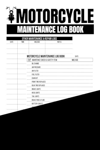 Motorcycle Maintenance Log Book