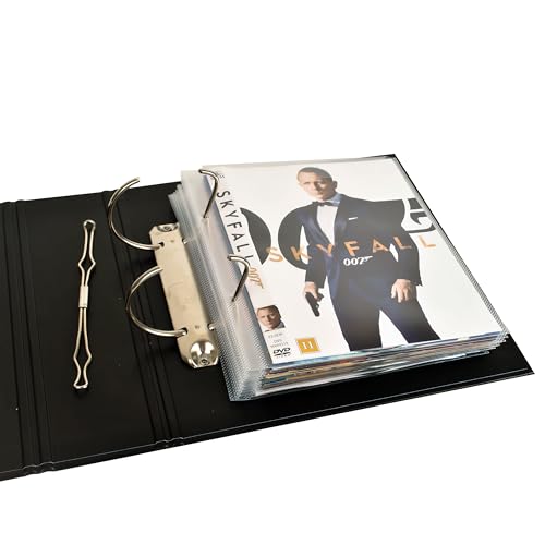 3L DVD Ordner - Ringordner für DVD-Filme Aufbewahrung (OHNE FOLIEN) - Praktisches Aufbewahrungssystem sowie Archivierung - Sammelmappe Schwarz - 10284