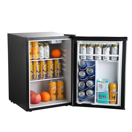 Image of Magic Chef 2.6-cu. ft. Mini Fridge in Stainless Steel, Small Compact All Refrigerator with No Freezer for Bedroom, Apartment, Dorm Room, Office