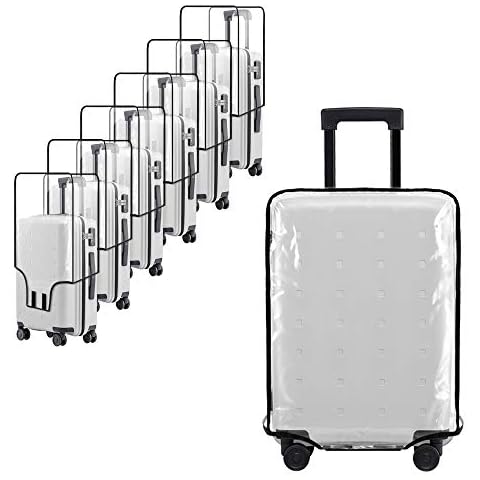 Uktunu Koffer-Abdeckungen 30 Zoll Reisekoffer-Schutzhülle Gepäck Cover Transparent Kofferschutzhülle Schutzhülle Wasserdicht Waschbar Kratzschutz Schwarze Grenze Cover
