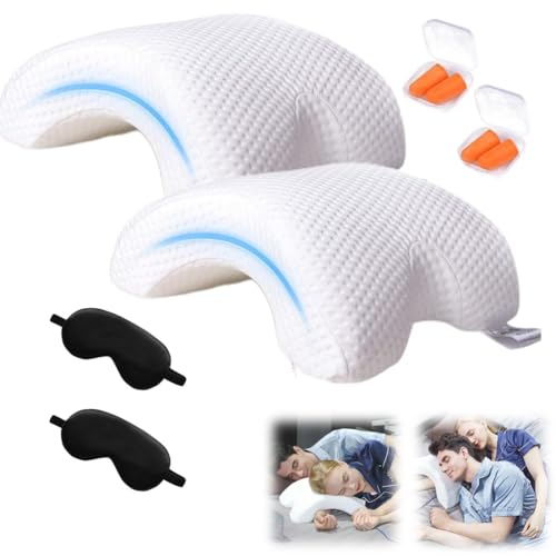 Almohada arqueada para brazos para parejas, almohada de brazo antientumecimiento de mano, almohada de rebote lento, almohada de cuchara con túnel de brazo de espuma viscoelástica en forma de U para