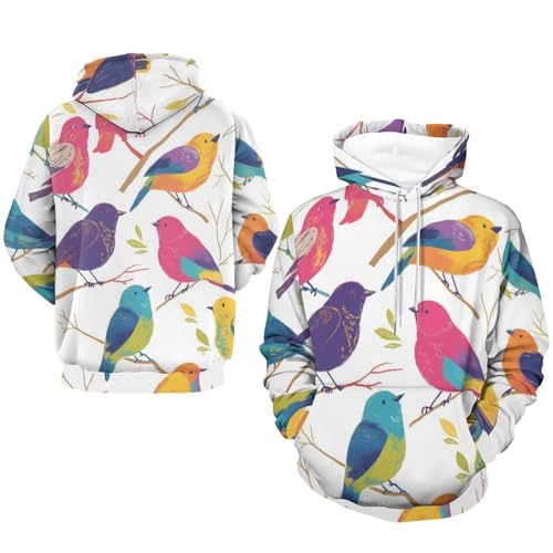 Oiseaux colorés sweat à capuche chaud et confortable contre la fraîcheur - 7