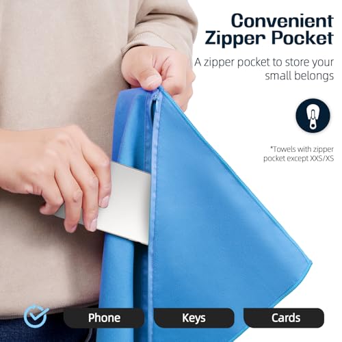 BAGAIL Camping Towel with EVA Case, Compact & Ultra Soft Microfiber Travel Towel - Super Absorbent & Lightweight Quick Dry Towels for Sports, Beach, Gym, Backpacking, Hiking and Yoga - Blue, M by BAGAIL BASICS - Used condition - Image 4