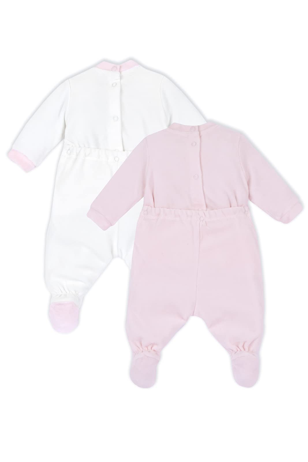 Chicco Zestaw kombinezonów szenilowych z nóżkami, unisex, dla dzieci 0-24, różowy, 0-3 miesiące, Różowy, 0-3 miesięcy