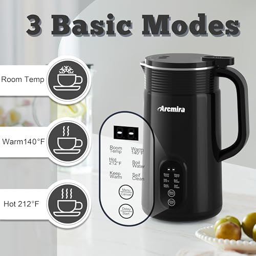 π² πΆπ» π Nut Milk Maker Machine, 20 oz(600ml) Homemade Almond, Soy, Oat, Plant-Based and Non-Dairy Beverages, Almond Miilk Makerr, Delay Start/Boil Water/Keep Warm, Soy Milk Machine, Nut Milk Bag