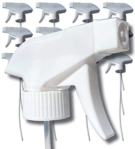 S & E Packaging Replacement Trigger Sprayers - Spray Nozzles Head - Tops for 32 oz Spray Bottles (12White)