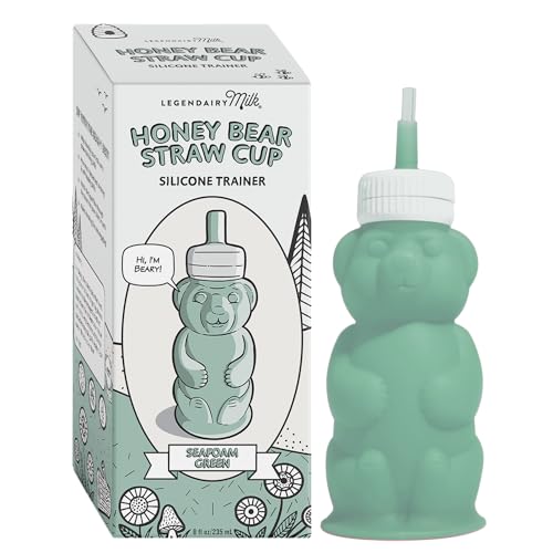 Comparison: Best Cups For Milk 10 Legendairy Milk Honey Bear Straw Cup Silicone for Babies (Green), 8 oz. Dishwasher Safe, Food Grade Silicone, Honeybear Sippy Cup for Ages 4+ Months