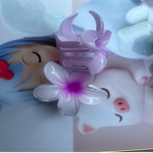 10 Pinzas para cabello Hawaiian Plumeria, clips en forma de garra con flores, antideslizantes para cabello grueso y fino, accesorios de playa para mujeres miniatura 6