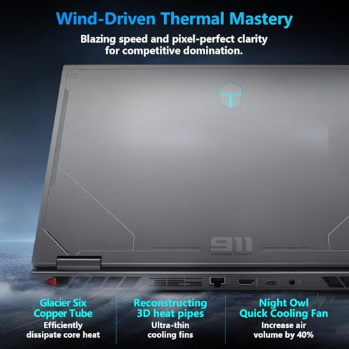 Image of Thunderobot Radiant 16 Gaming Laptop, 16 inch QHD+ 300Hz 2.5K Display, Core i9-14900HX, GeForce RTX 5070 Ti, 32GB DDR5 RAM, 1TB SSD, RGB Backlit Keyboard, Wi-Fi 6, Win 11 Home