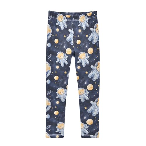 Space Bear Girls Leggings Soft Stretch Workout Yoga Dance Pants for Kids Casual Tights