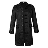 Herren Steampunk Vintage Jacke Halloween Kostüm Retro Gothic viktorianischen Gehrock Uniform