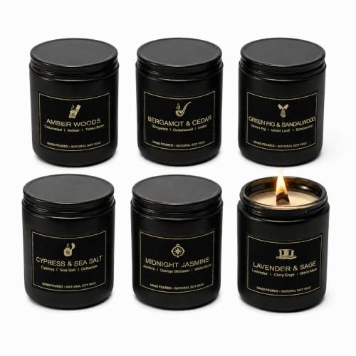 6-Pack Soy Candle Set with Calming Scents