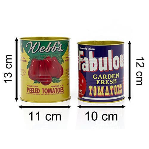 Latas de metal de estilo vintage para exhibición de alimentos en cocinas gourmet 3