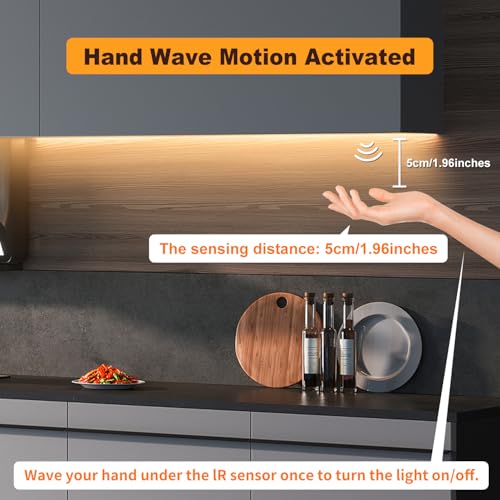 COB-LED-Strip-Lights164ft-Ultra-Bright-LED-Light-Strip-24V-Dimmable-3000K-Warm-White-COB-Light-StripHand-Wave-ActivatedLED-Tape-Light-for-DIY-TV-CabinetWardrobe-Bedroom-KitchenChristmas