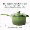 Larder & Vine Enameled Cast Iron Saucepan | 2.2 qt Sauce Pan with Lid | Saucepan with Pour Spouts | Enameled Cast Iron Pot Compatible on All Cooktops & Oven Safe to 500° F | Okra #1