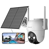 ARENTI Security Camera Outdoor Wireless Solar CCTV,360° PTZ Solar Powered Security Camera,Wifi Camera with Spotlight Color Night Vision,PIR Detection,2-Way Talk,IP65